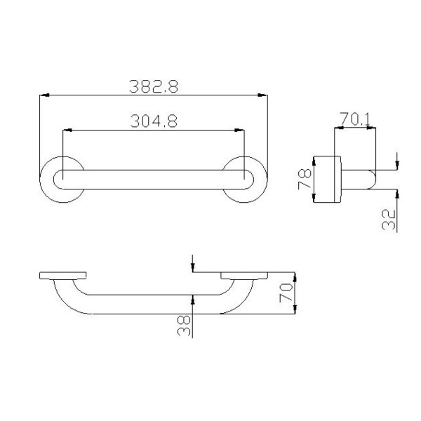 Μπάρα στήριξης inxox 38 cm