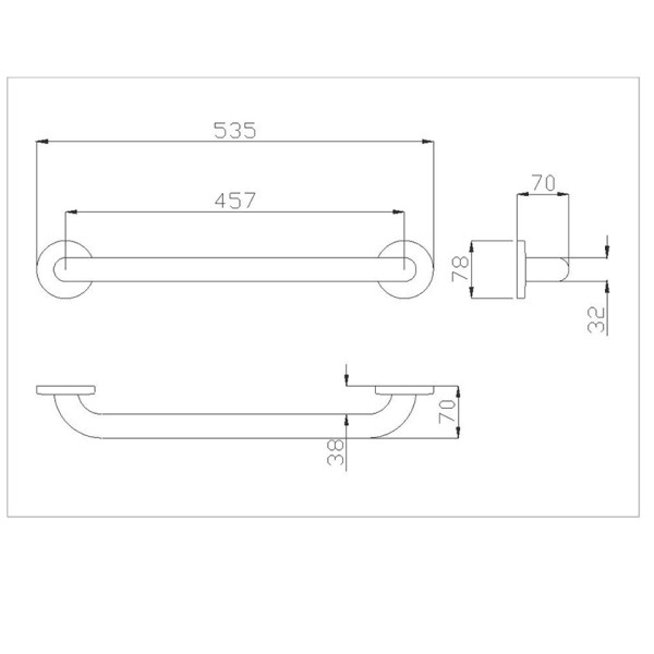 Μπάρα στήριξης inox A.M.E.A 54 cm