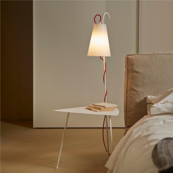 Τραπεζάκι με λάμπα Chiara bianco