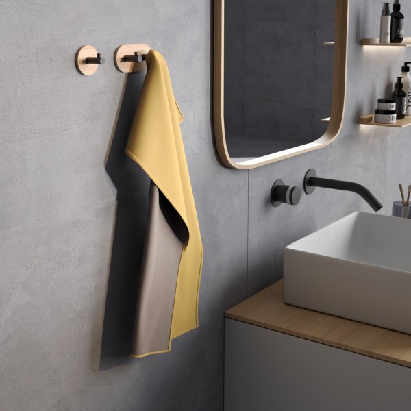 Άγκιστρο διπλό Juncos bamboo matt black Gedy