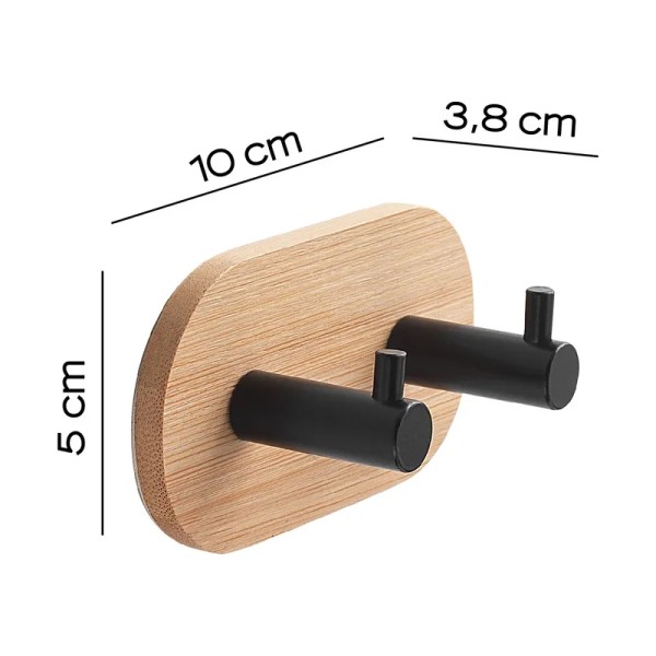 Άγκιστρο διπλό Juncos bamboo matt black Gedy