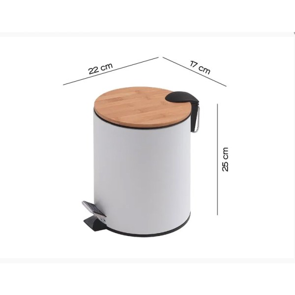 Χαρτοδοχείο Kenta bamboo matt white 5L Gedy
