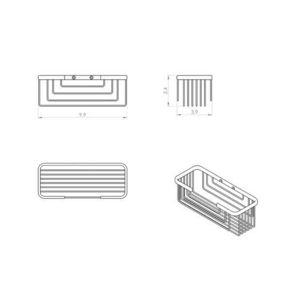 Ραφιέρα μπάνιου Gedy 241913 25,2 x 10,2 x 8,6 cm