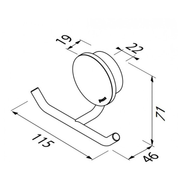 Άγκιστρο διπλό Opal Black Brushed 4,6 cm