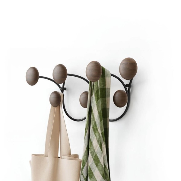 Κρεμάστρα με 7 άγκιστρα Dotsy Black walnut Umbra 