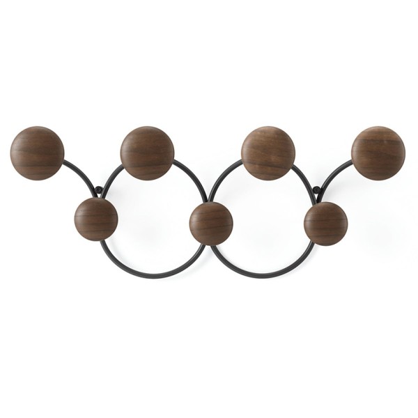 Κρεμάστρα με 7 άγκιστρα Dotsy Black walnut Umbra 