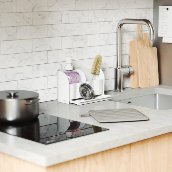 Θήκη Οργάνωσης Κουζίνας με Ντισπενσερ Sling Caddy Λευκό Umbra