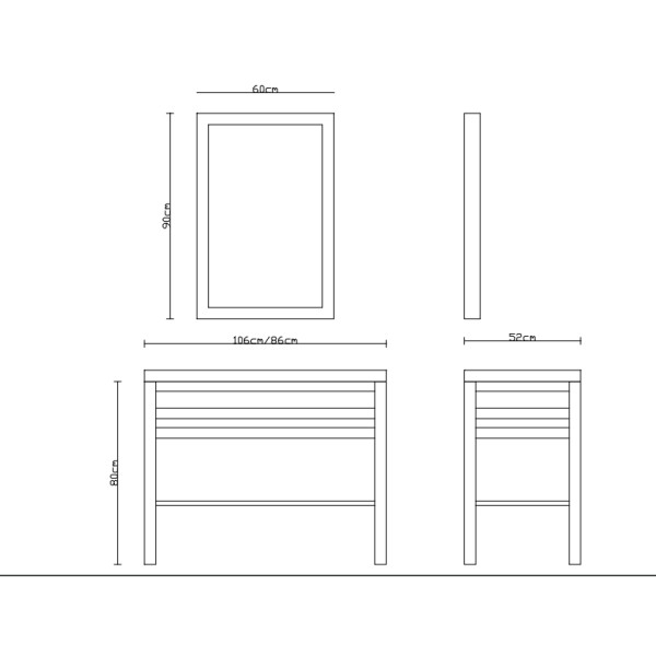 Έπιπλο μπάνιου Pure Wood Πεύκο Φυσικό