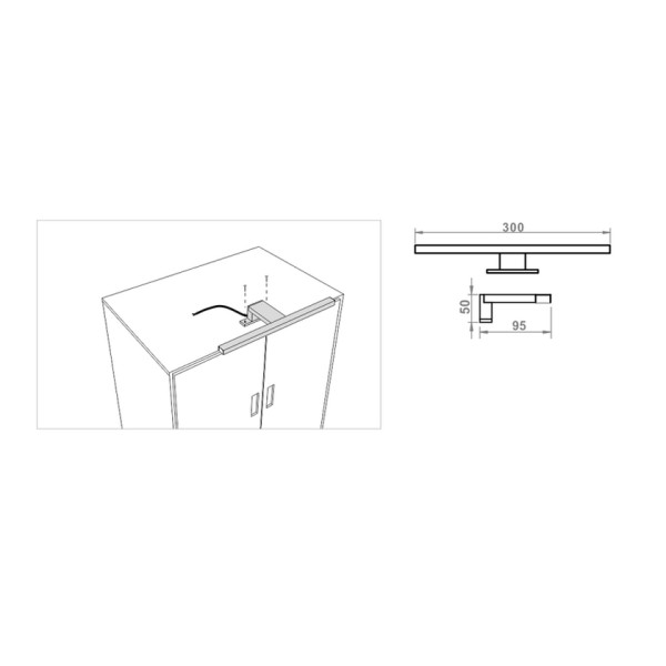 Φωτιστικό καθρέπτη ALA 300 χρωμέ
