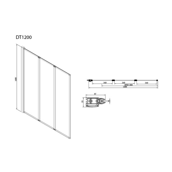 Πάνελ μπανιέρας Devon DT 1200 120x140 cm