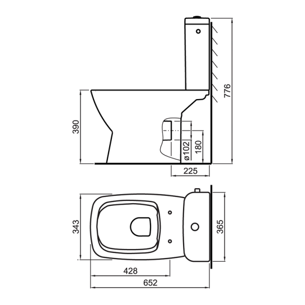 Fayans Λεκάνη HappySmart Block Soft Close Rimless by Roca