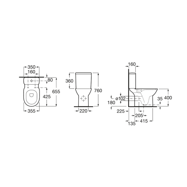 Λεκάνη Debba round A34299P000 Roca