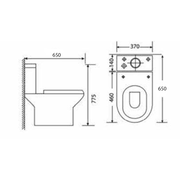Σετ λεκάνη Sprint RIM - OFF Χ.Π.Ρ. soft closing Thermoplast  SPR 3100 
