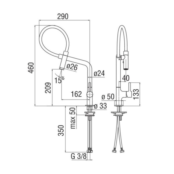 Μπαταρία νεροχύτη Lamp Velvet Black