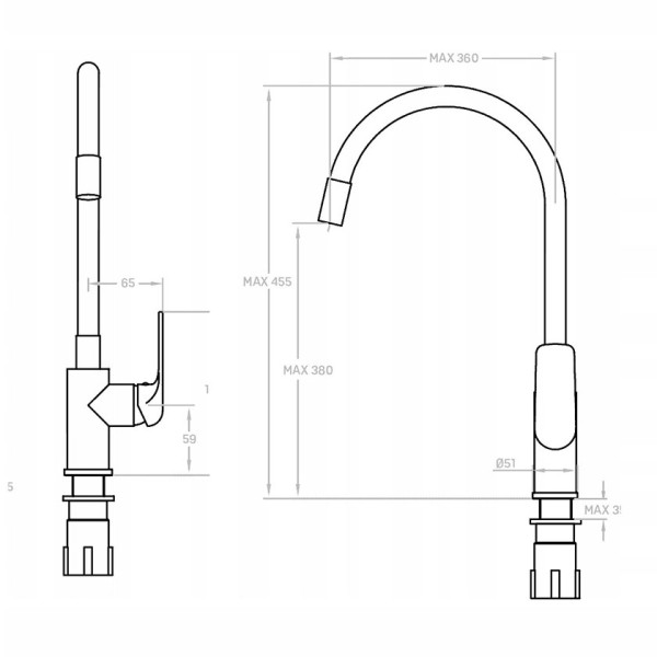 Μπαταρία νεροχύτη Elza χρώμα μαύρο