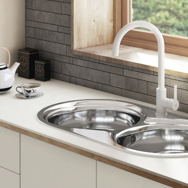 Μπαταρία νεροχύτη Mencia white Roca