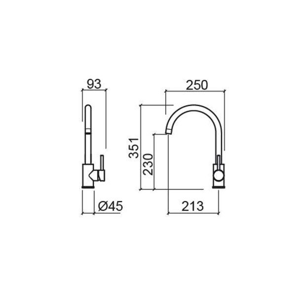 Μπαταρία νεροχύτη Kopa Stainless steel 513400113 Sanindusa