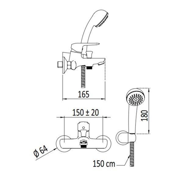 Μπαταρία Λουτρού Essenza