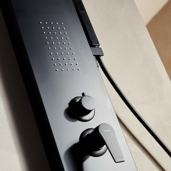 Στήλη Ντους-Υδρομασάζ Roma Μαύρη Ματ (53100-1)