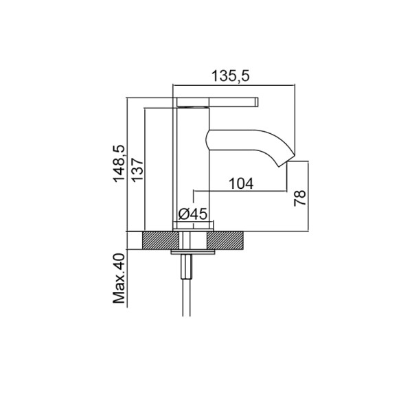 Μπαταρία Νιπτήρος Urban Flow Gun Metal