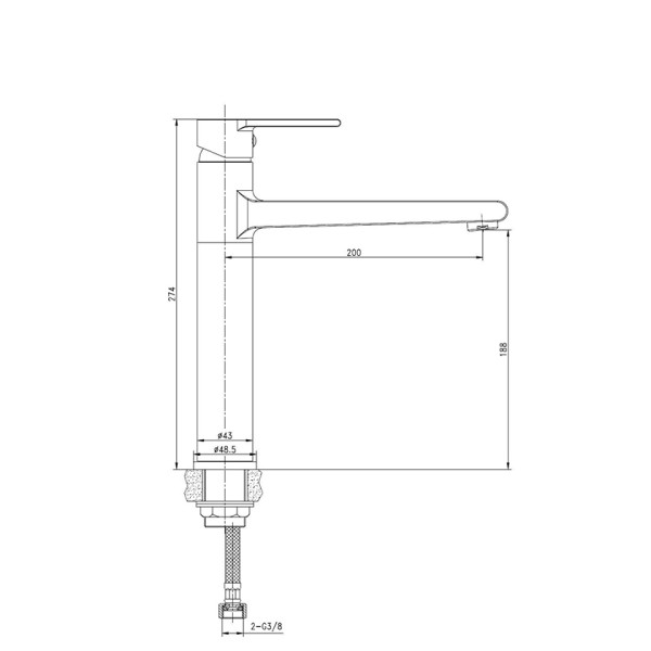 Μπαταρία νιπτήρος Falcon ψηλή