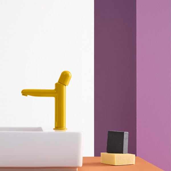 Μπαταρία Νιπτήρος Smooth κίτρινη με λαβή Dome. S-SIZE