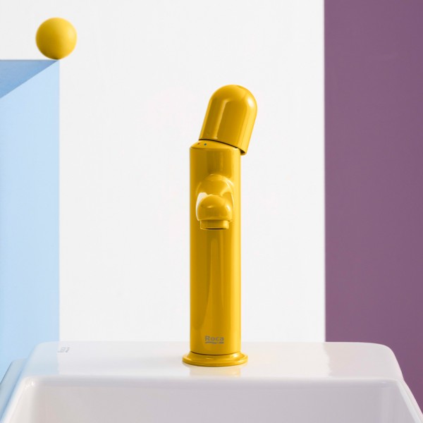 Μπαταρία Νιπτήρος Smooth κίτρινη με λαβή Dome. S-SIZE