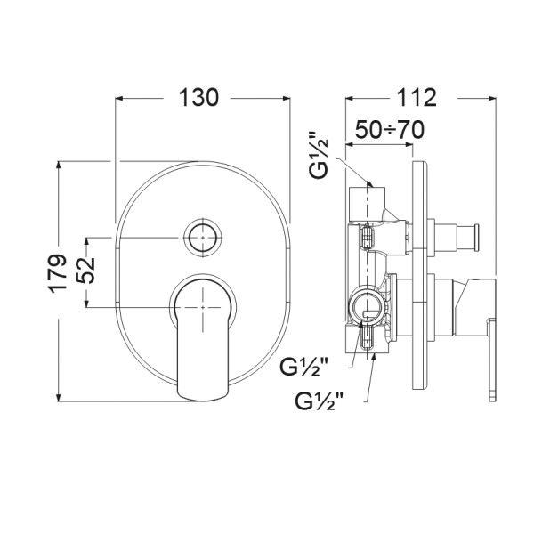 Μπαταρία Εντοιχισμού Glam 1 εξόδου