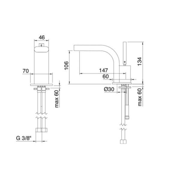 Μπαταρία νιπτήρος Pao Joy tremme