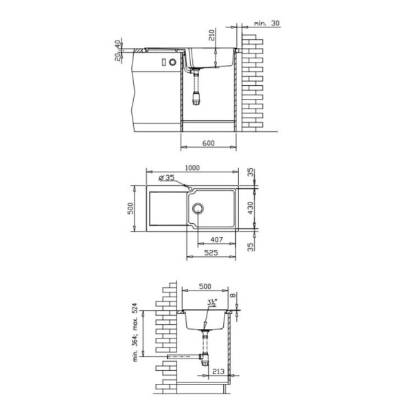 Νεροχύτης Duralit KS105 Beige