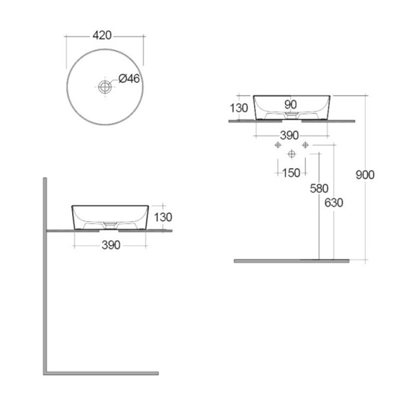 Νιπτήρας Skin Blush Concrete Beige 42x42cm