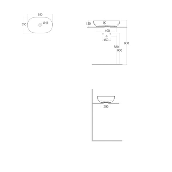 Νιπτήρας Skin Concrete White 35x55cm