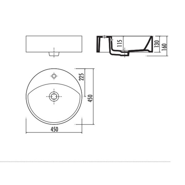 Νιπτήρας MN 145 Λευκός