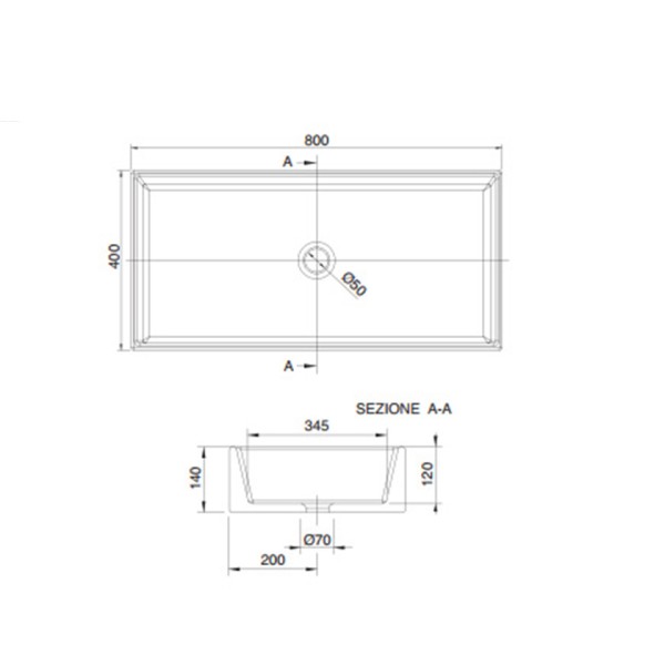 Νιπτήρας Teorema 80 White Mat 80x40cm
