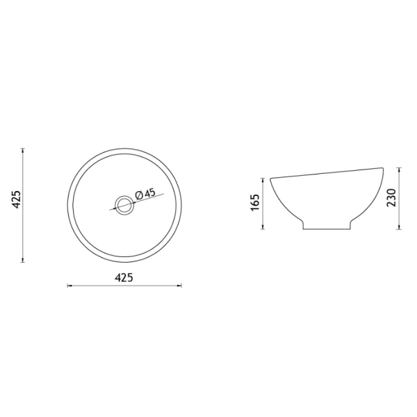 Νιπτήρας επιτραπέζιος Bol 42.5x42.5 cm