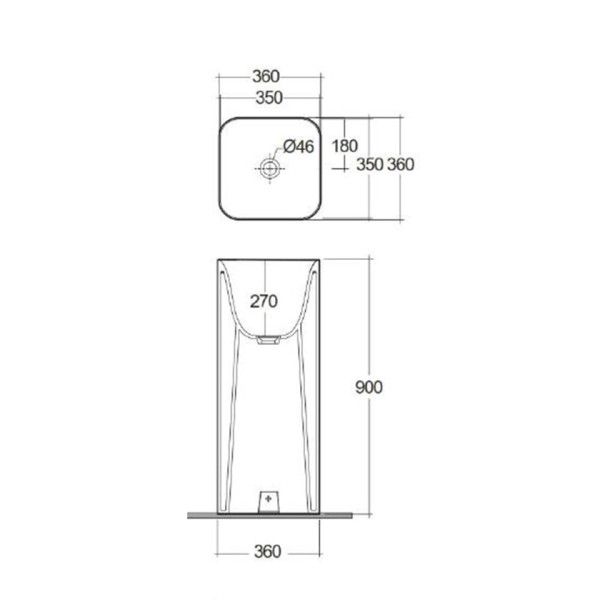 Νιπτήρας Petite Square Rak Ceramics