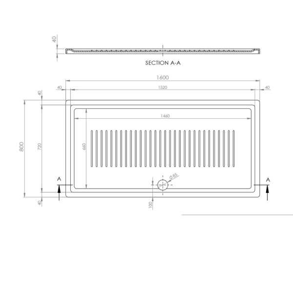 Ντουζιέρα ορθογώνια Fossato