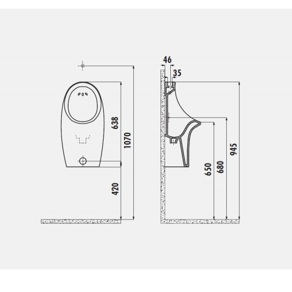 Ουρητήριο τοίχου TP611