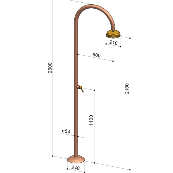 Στήλη ντους εξωτερικού χώρου Origo Rame C50R.M