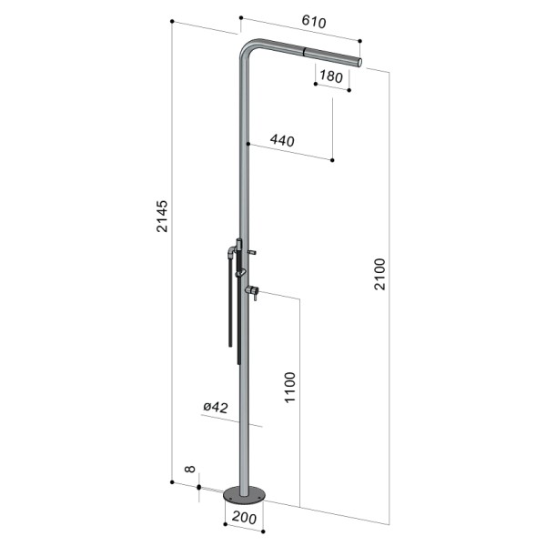 Στήλη ντους εξωτερικού χώρου Skinny S40 ΜΙΧ EXTRA