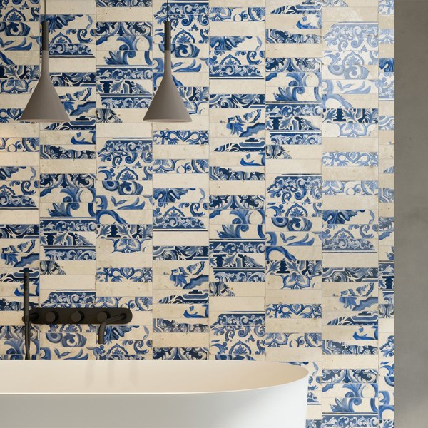 Πλακάκι Fregio Blu Maiolica 6x24 cm Marca Corona