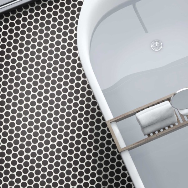 Πλακάκι ψηφίδα Circle black matt 30.9x30.9 cm