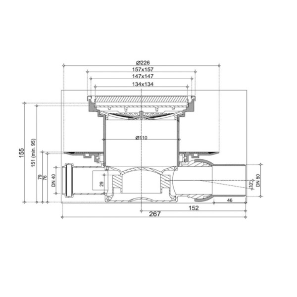 Σιφόνι δαπέδου Confluo Large
