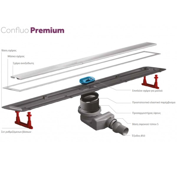 Σιφόνι, κανάλι ντουζιέρας Confluo Line 650