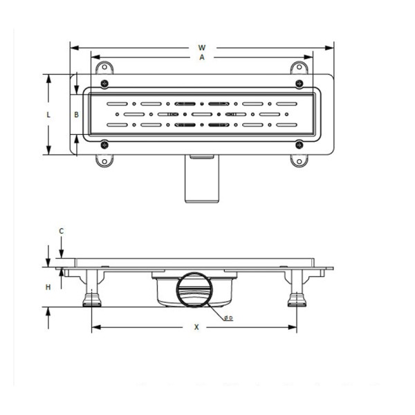 Σιφόνι γραμμικό SCALA LEGAL 60cm code 1253132