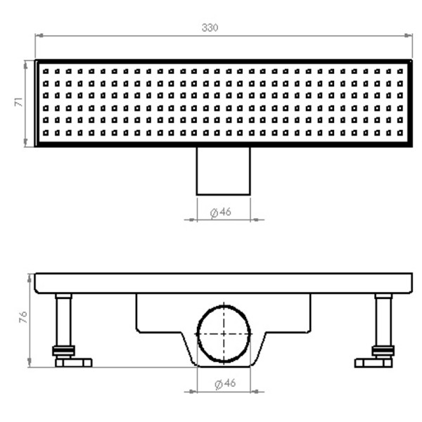 Σιφόνι, κανάλι ντουζιέρας Kare 60 cm code 93766