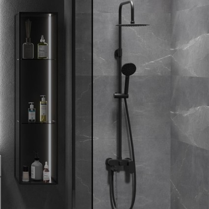 Στήλη ντους Nite 3 εξόδων black matt 