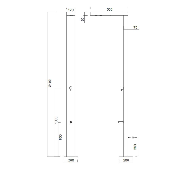 Στήλη ντους εξωτερικού χώρου Neda