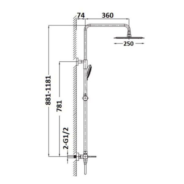 Στήλη ντους Imperial Gold Brush
