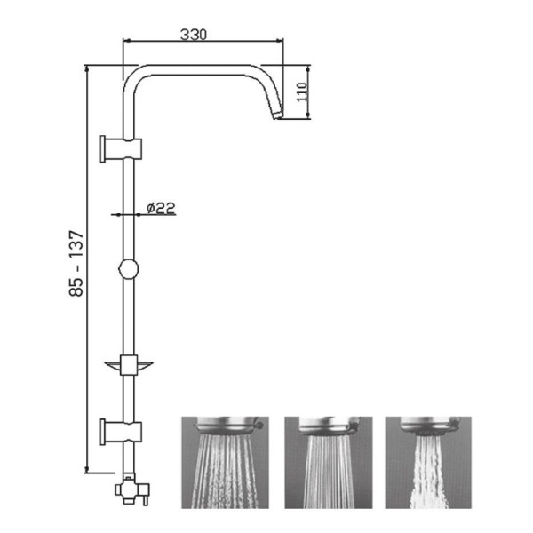 Στήλη Ντους Tondo 53230-3